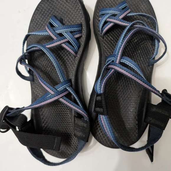 Chaco Black and Blue Strappy Sandals - Picture 2 of 8